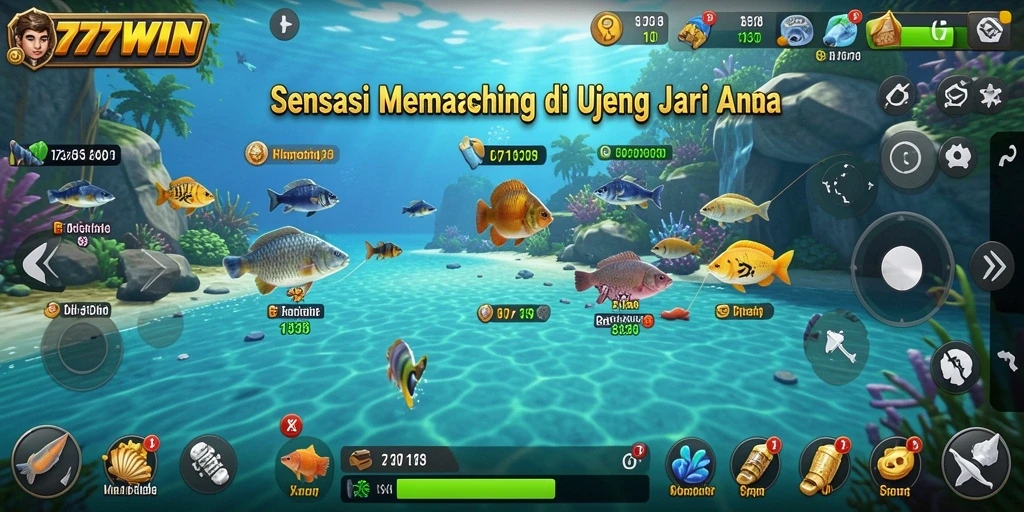 Screenshot gameplay 777WIN yang menampilkan momen menangkap ikan.