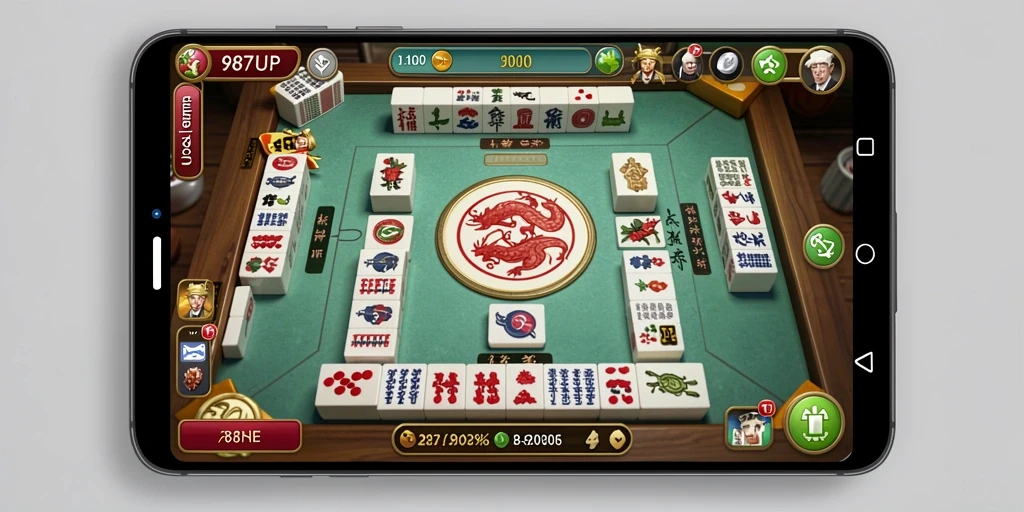 Tampilan screenshot gameplay 987UP yang menampilkan suasana Mahjong yang seru.