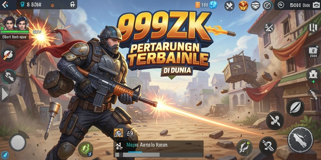 Tampilan gameplay mendebarkan dari 999ZK di arena Battle Royale.