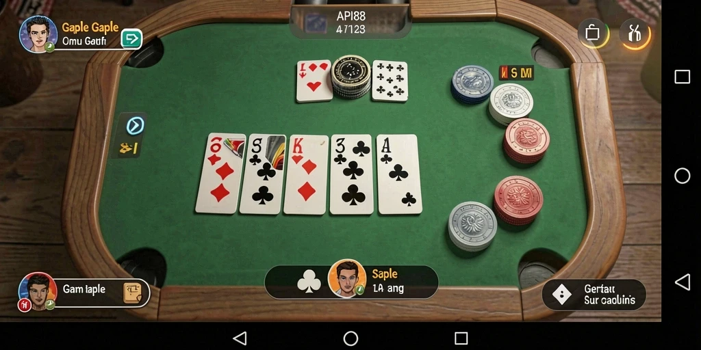 Tampilan gameplay seru dalam permainan Gaple di API88.