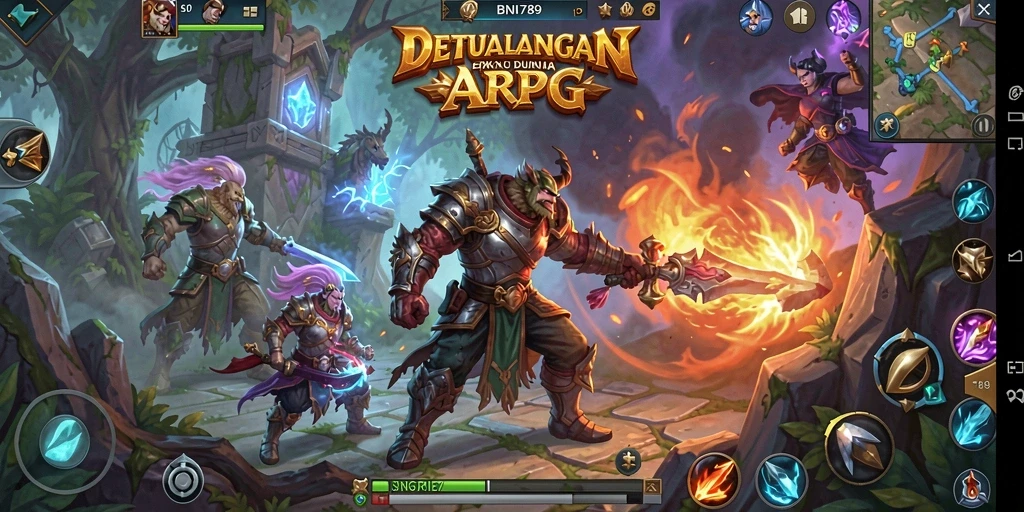 Tangkapan layar gameplay BNI789 menampilkan aksi pertarungan yang seru.