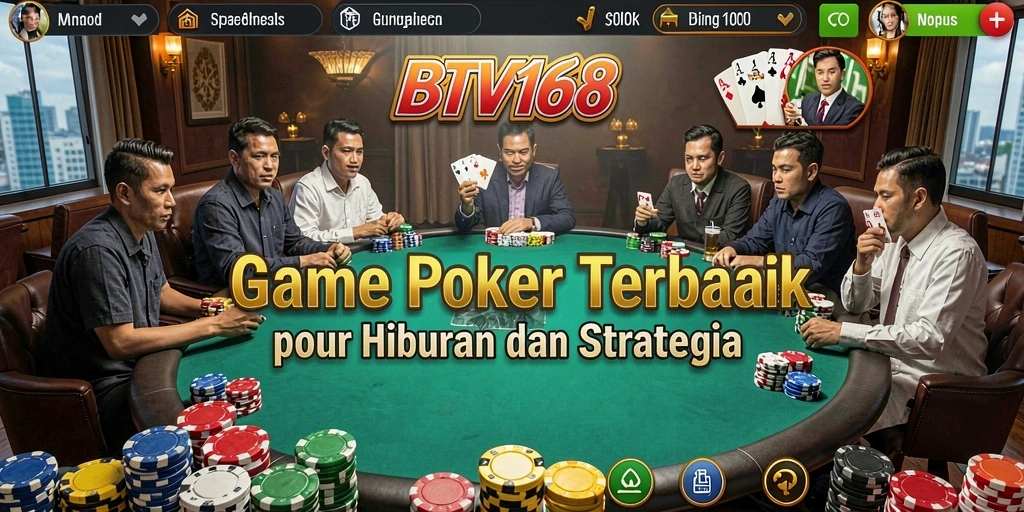 Tampilan gameplay seru di BTV168 dengan aksi poker yang mendebarkan.