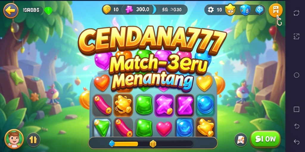 Gameplay CENDANA777 yang penuh warna dalam Match-3.