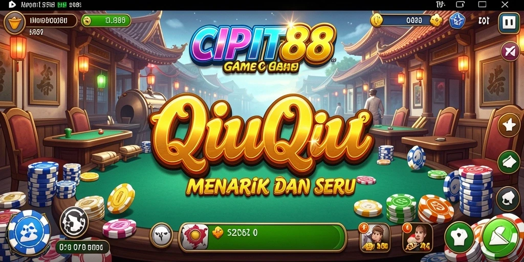 Tampilan gameplay seru dalam permainan QiuQiu CIPIT88.