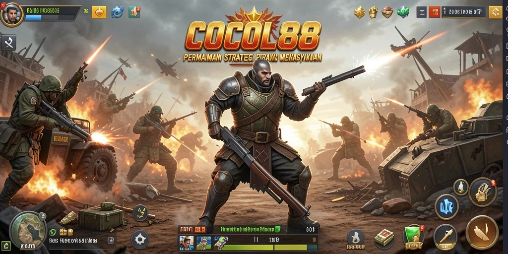 Screenshot gameplay COCOL88 dengan aksi pertempuran yang mendebarkan.