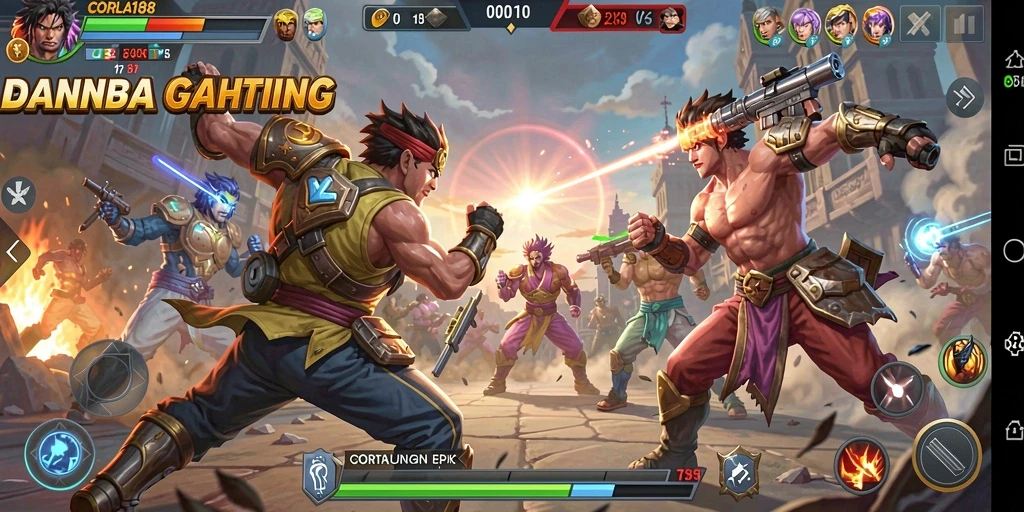 Tampilan gameplay menarik dari CORLA188 yang menampilkan pertarungan epik.