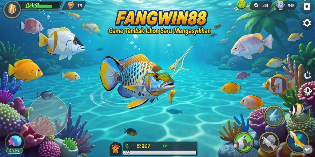Tampilan menarik dari gameplay FANGWIN88 yang penuh aksi menembak ikan.