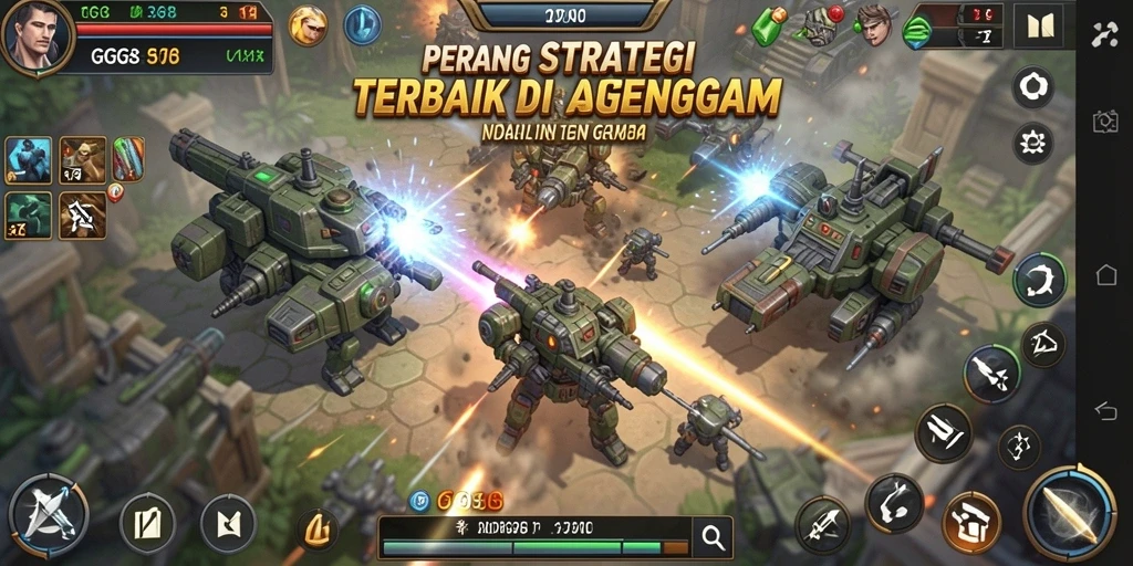 Screenshot menampilkan aksi pertempuran dalam game SLG ini.