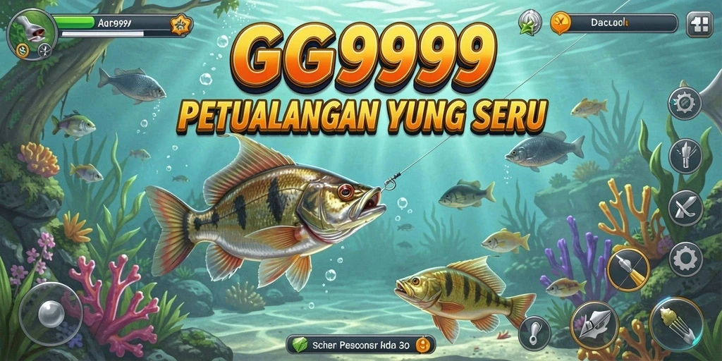 Tangkapan gambar gameplay GG999 menampilkan aksi memancing yang mendebarkan.