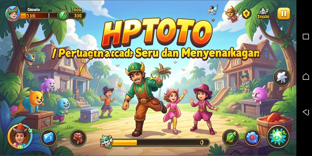 Tampilan gameplay seru HPTOTO yang penuh tantangan dan warna-warni.