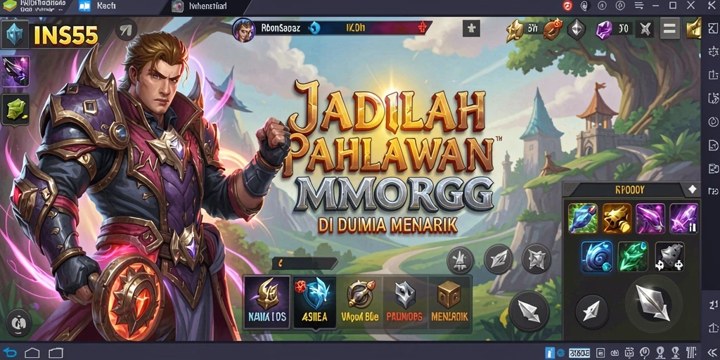 Tangkapan layar dari gameplay INS55 menampilkan pertempuran seru di dunia MMORPG.