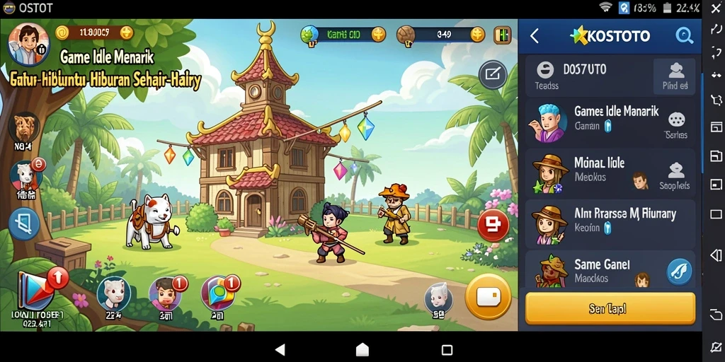 Tampilan gameplay KOSTOTO yang adiktif dan penuh warna.