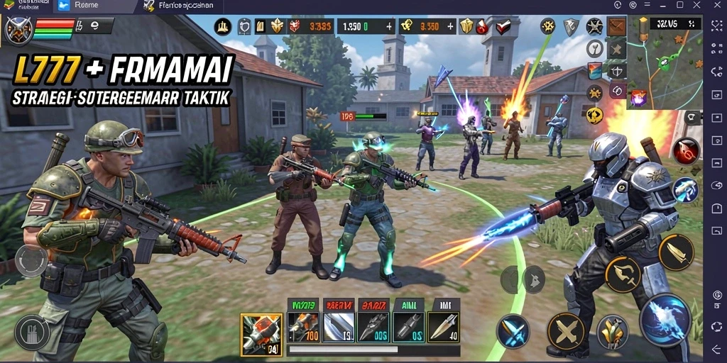 Screenshot L777 menampilkan momen aksi strategi yang mendebarkan.