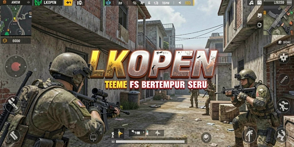 Screenshot menunjukkan aksi intens di battlefield LKOPEN.