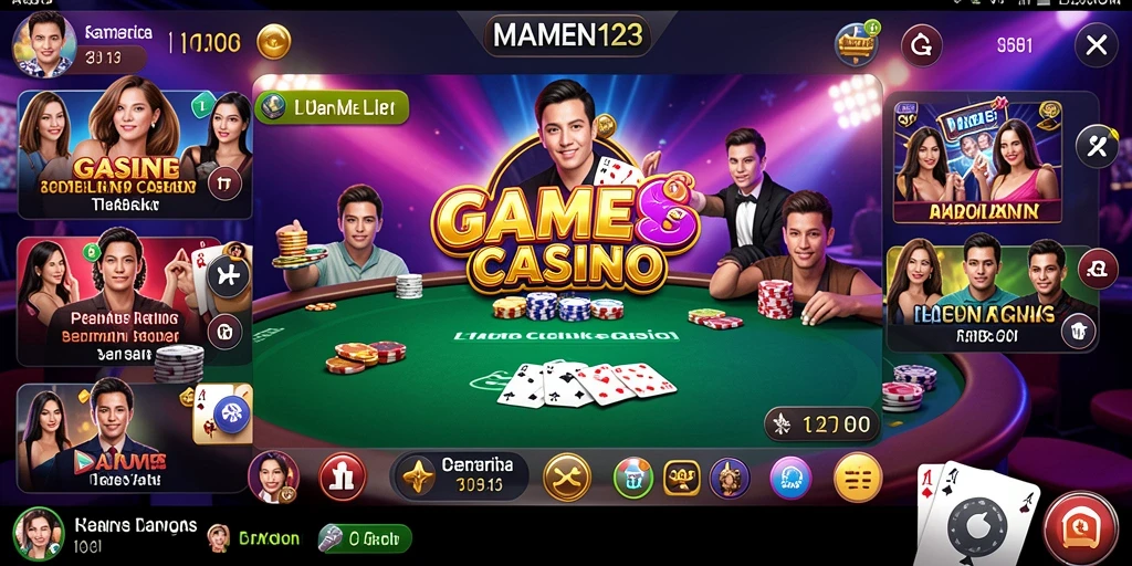 Screenshot MAMEN123 menampilkan gameplay Live Casino yang mendebarkan.