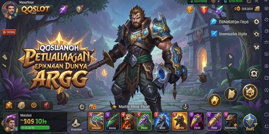 Tampilan gameplay epik dari QQSLOT yang menampilkan pertempuran seru.
