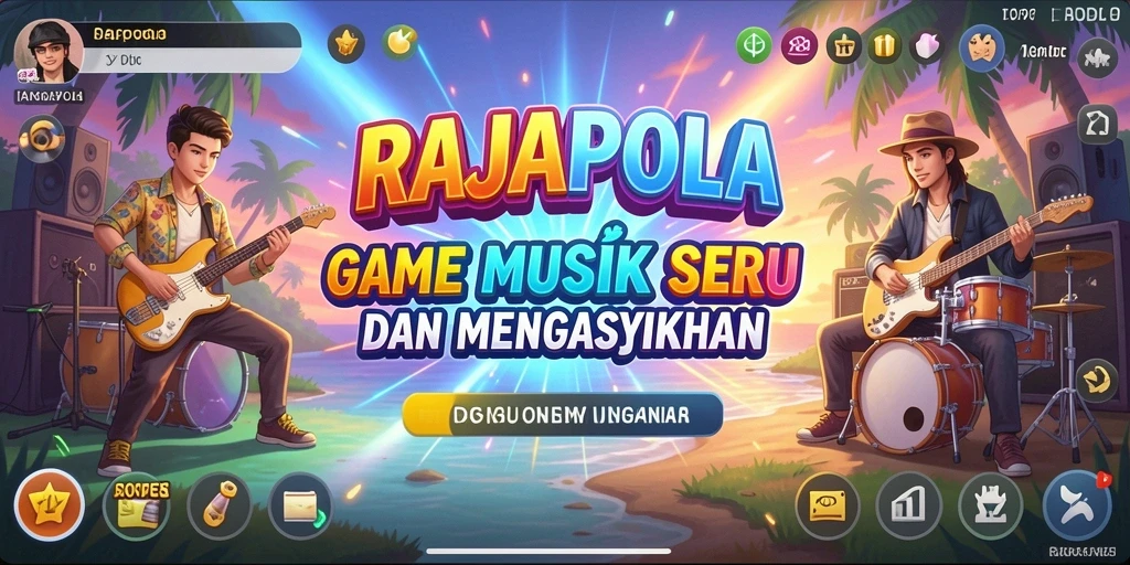 Screenshot RAJAPOLA menampilkan momen seru gameplay musik.