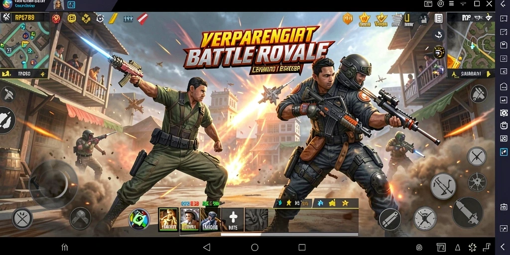 Tangkapan layar permainan RP6789 menampilkan aksi Battle Royale yang menegangkan.