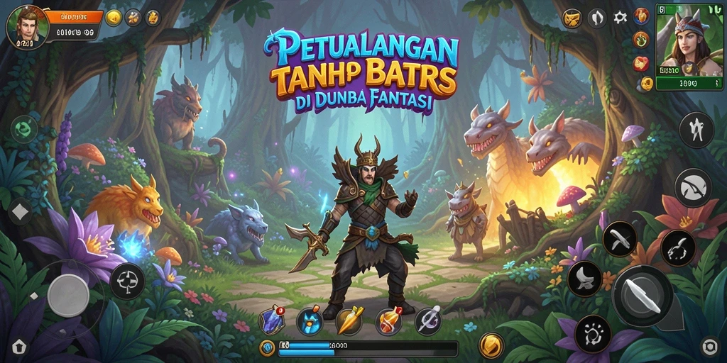 Screenshot gameplay V21 memperlihatkan petualangan seru di dunia fantastis.