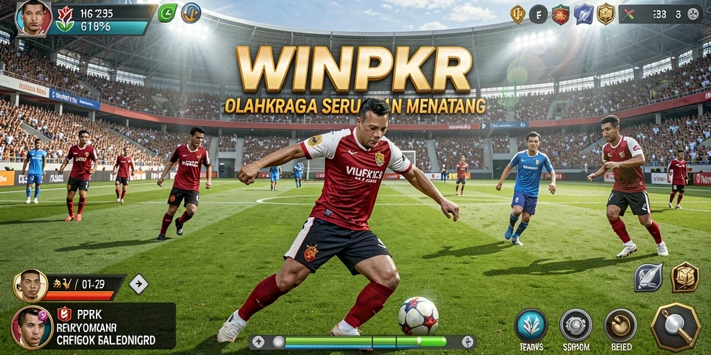 Tangkapan layar gameplay WINPKR menampilkan aksi olahraga yang memukau.