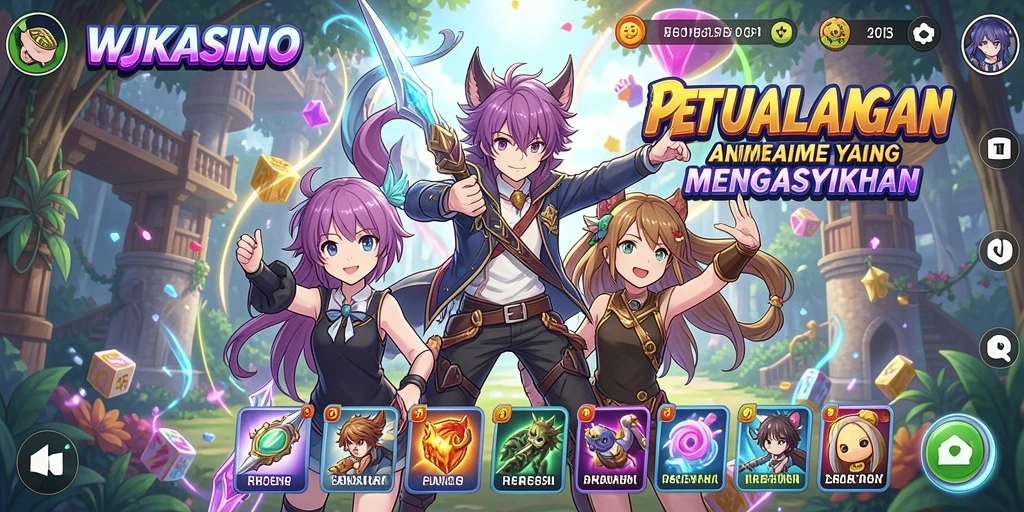 Screenshot gameplay WJKASINO yang menunjukkan keindahan grafis anime.